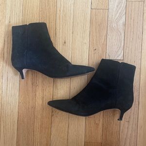 Jcrew black suede kitten heel boots. Size 7.5.
